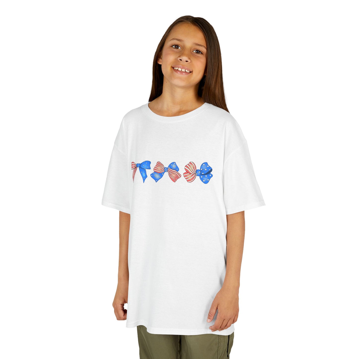 USA Colorful Bow Kids Tee - Cute and Comfy Design for Playful Days
