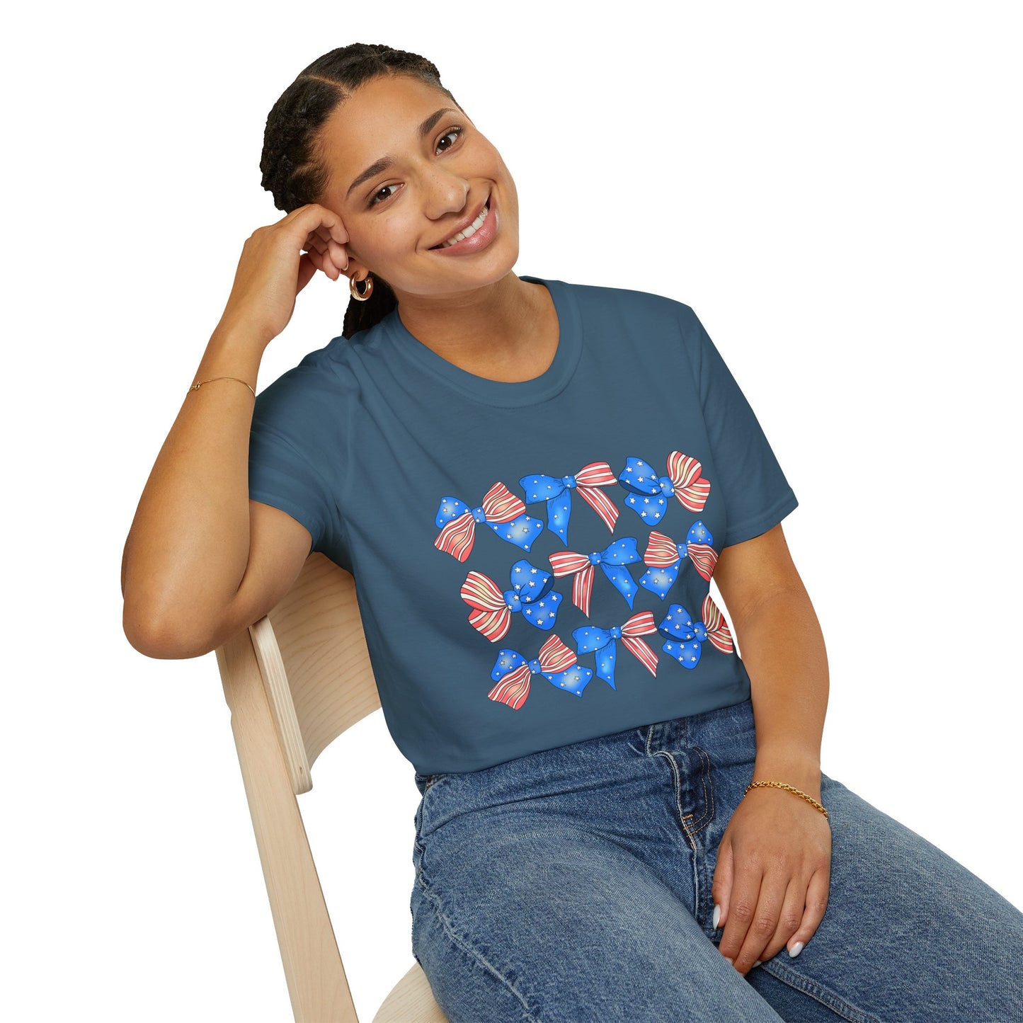 Patriotic Bow Unisex Softstyle T-Shirt