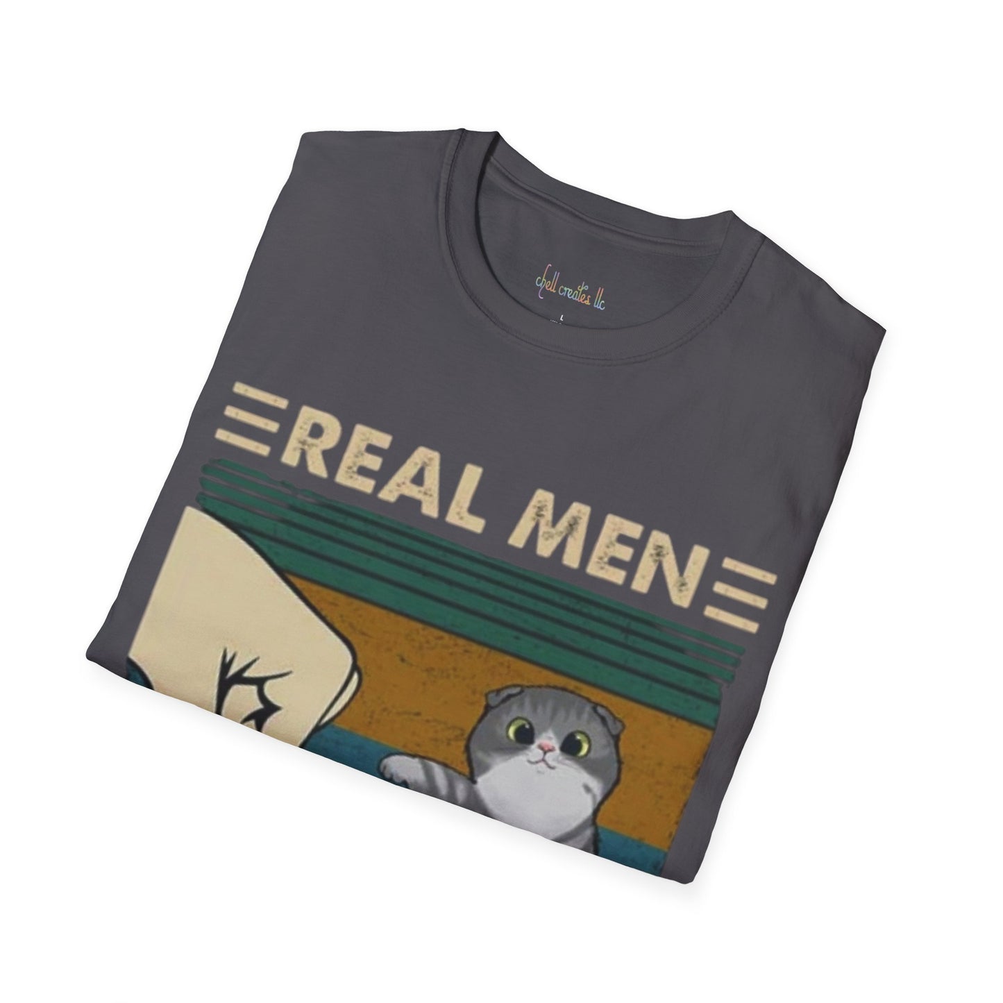 Unisex Softstyle T-Shirt Real Men Cuddle Cats