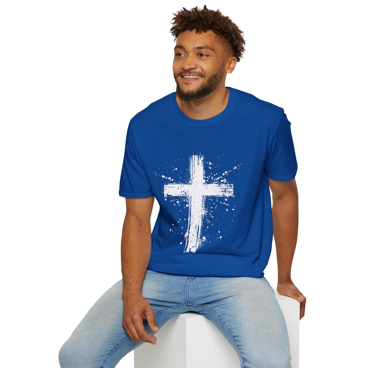 Unisex Softstyle T-Shirt White Cross