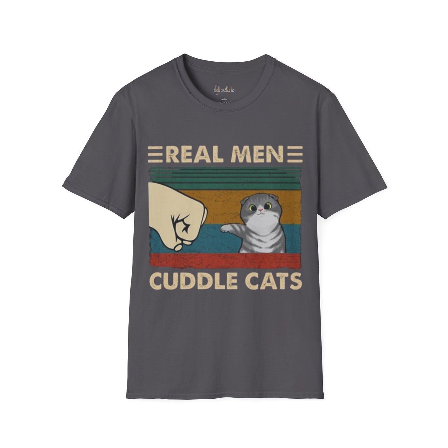 Unisex Softstyle T-Shirt Real Men Cuddle Cats