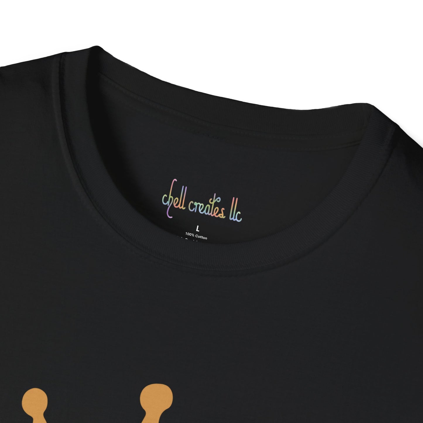 Unisex Softstyle T-Shirt Black T-shirt with Gold Crown