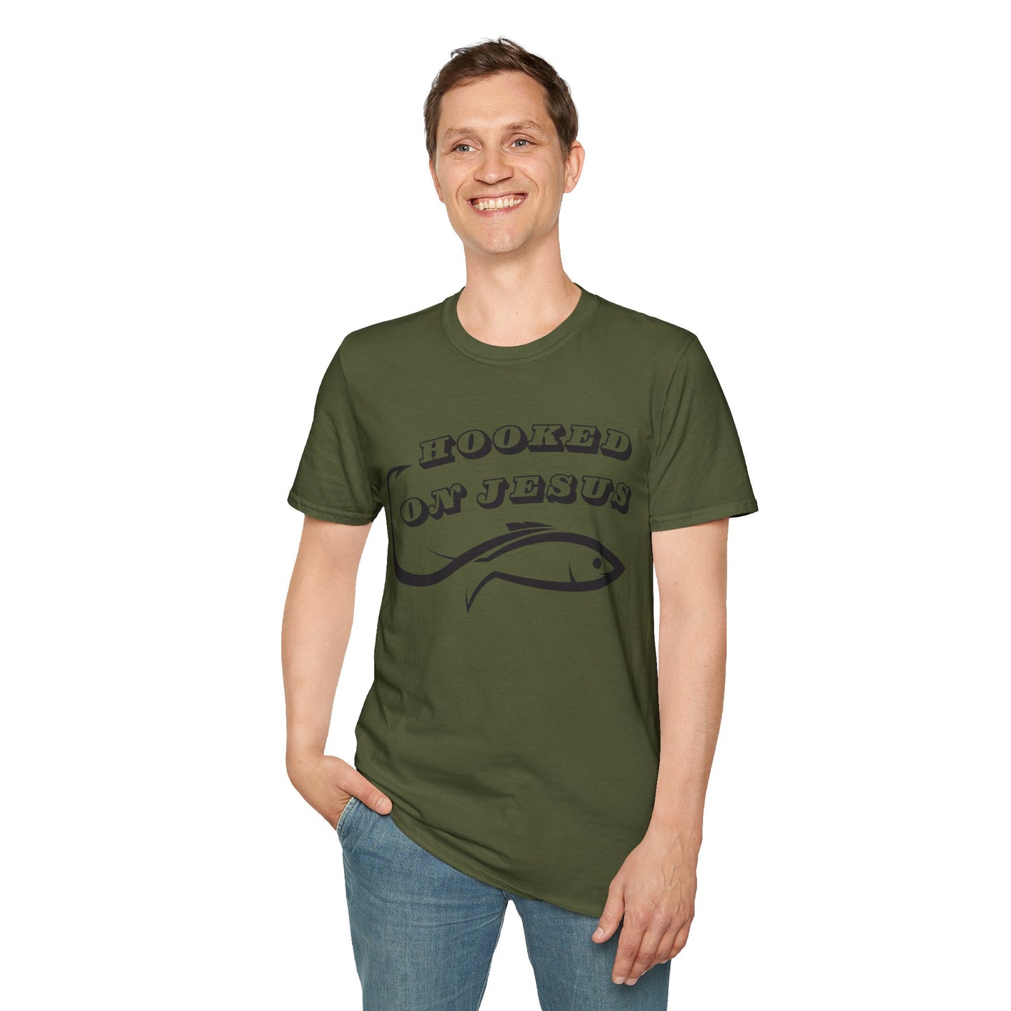 Unisex Softstyle T-Shirt Hooked on Jesus