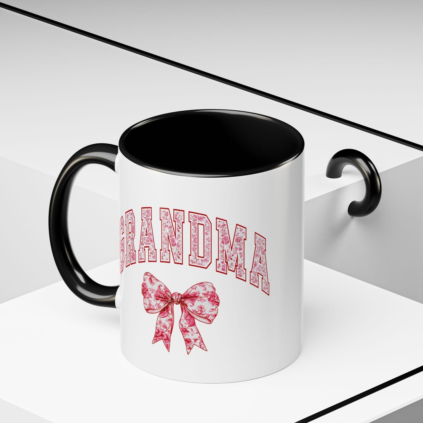 Grandma Pink Chinoiserie Floral Accent Coffee Mug - Perfect Gift for Mother's Day & Grandparent's Day