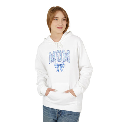 Mom Blue Chinoiserie Fleece Hoodie - Cozy Unisex Sweatshirt for Mother's Day