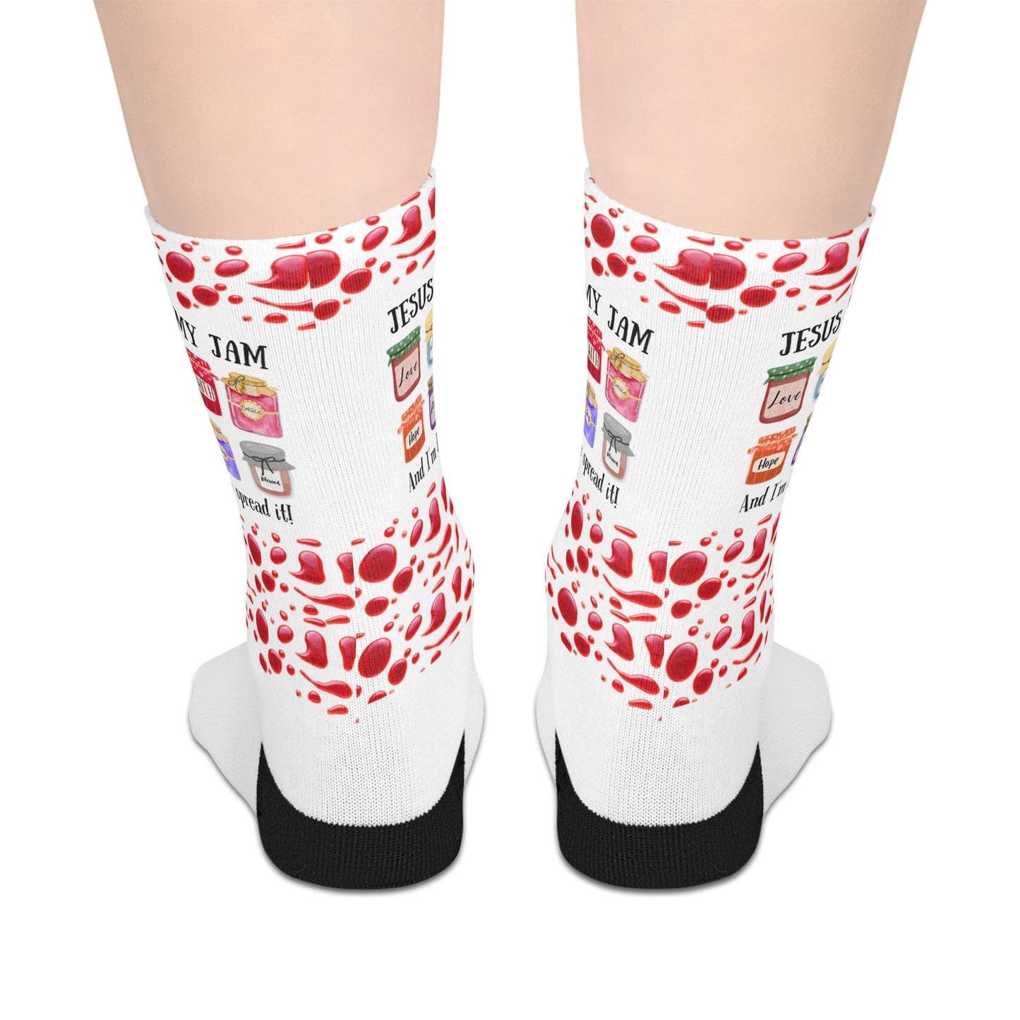 Fun Jesus is my Jam-Themed Mid-Length Socks, Playful, Cozy Style for Everyday Wear, Trendy Sock [...]