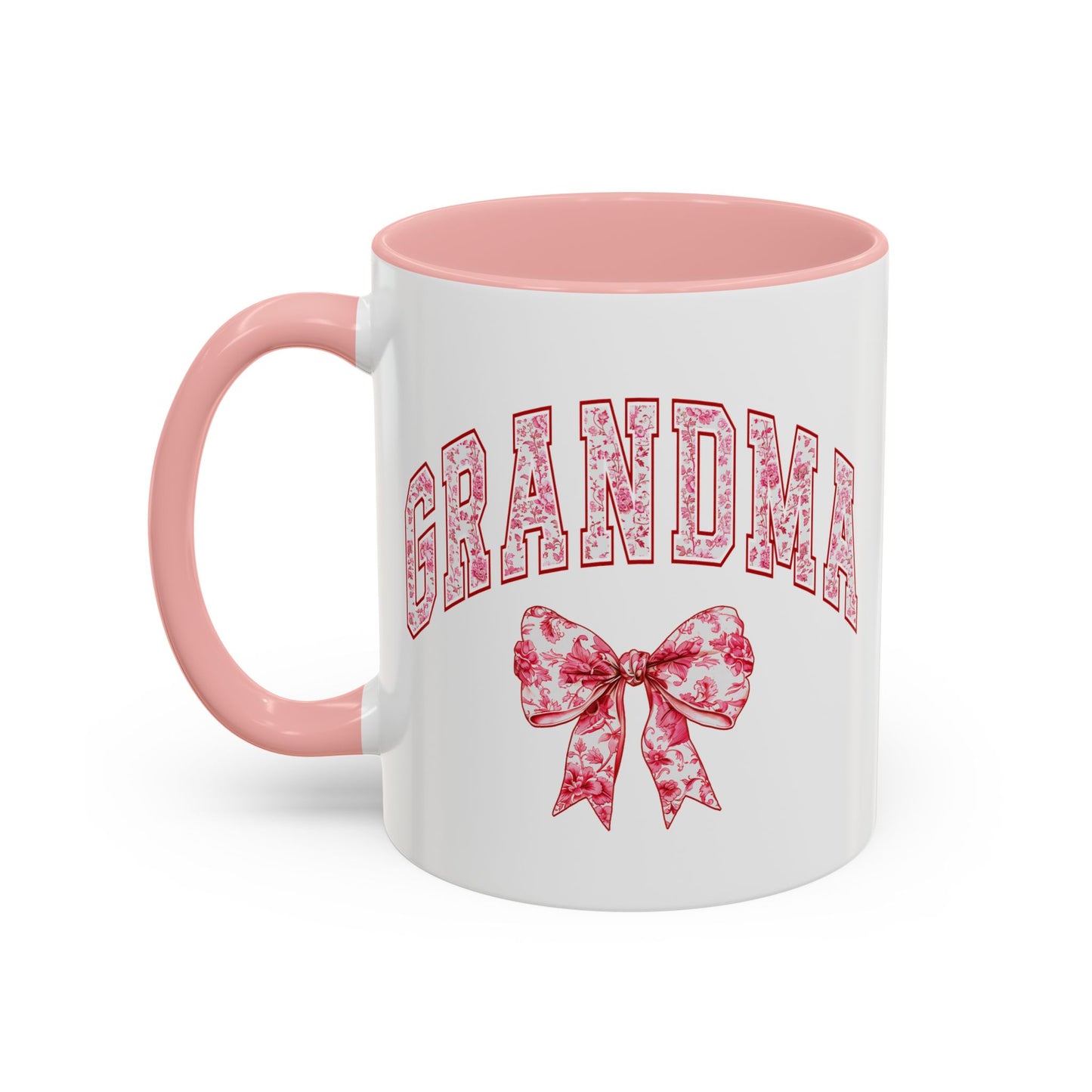 Grandma Pink Chinoiserie Floral Accent Coffee Mug - Perfect Gift for Mother's Day & Grandparent's Day