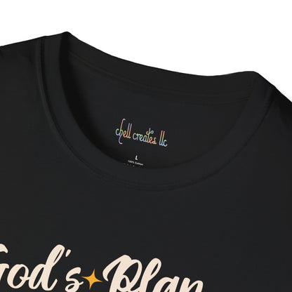 God's Plan Over Mine Floral T-Shirt | Unisex Softstyle Tees for Faith and Inspiration