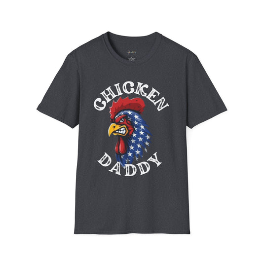 Fun Chicken Daddy T-Shirt, Father's Day Gift, Unisex Tee, Farm Dad Shirt, Patriotic Animal Graphic Tee