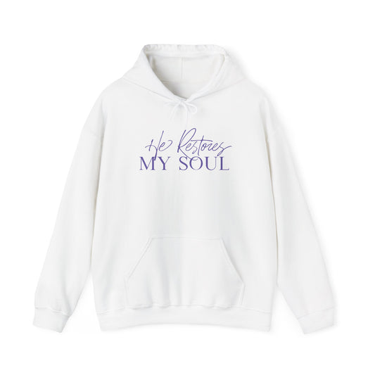 He Restores My Soul Unisex Heavy Blend™ Hooded Sweatshirt