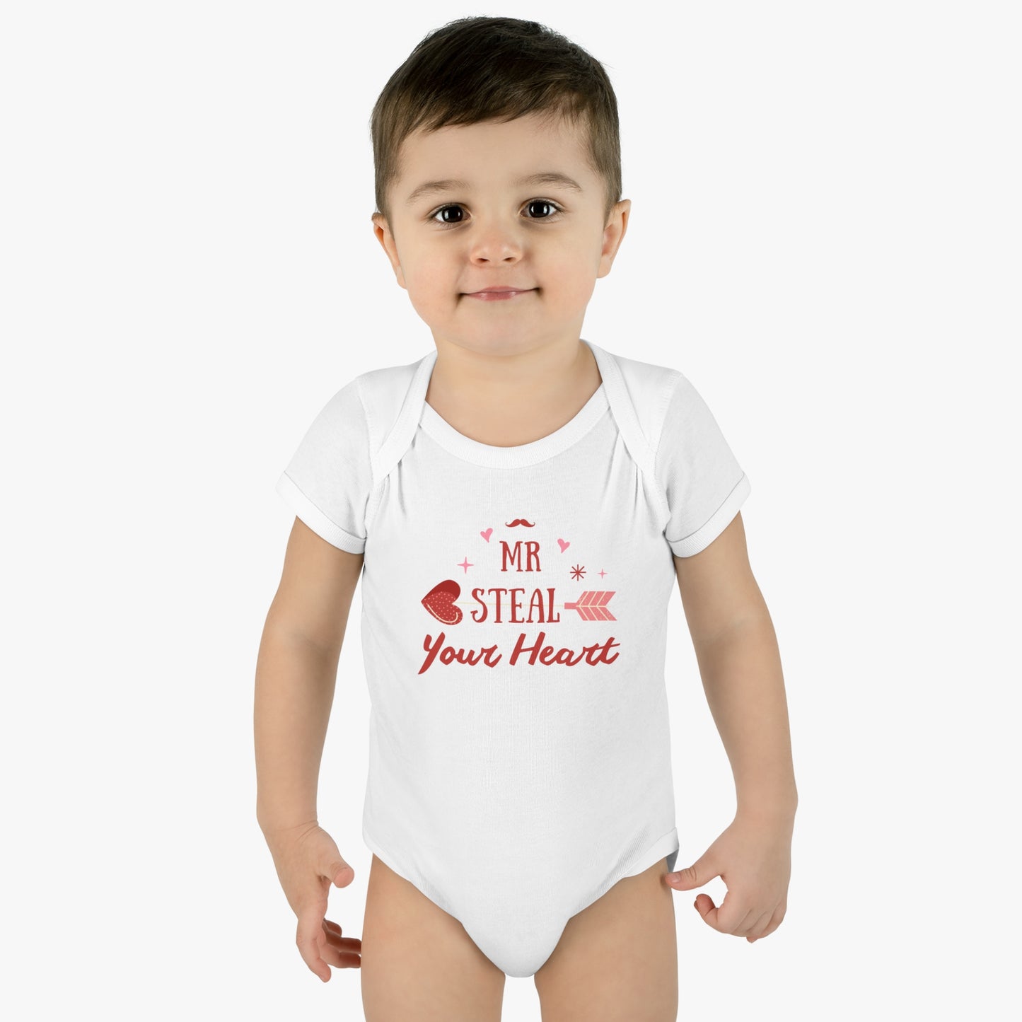 Infant Baby Rib Bodysuit "Mr. Steal Your Heart"