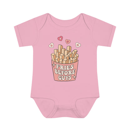 Infant Baby Rib Bodysuit "Fries Before Guys"