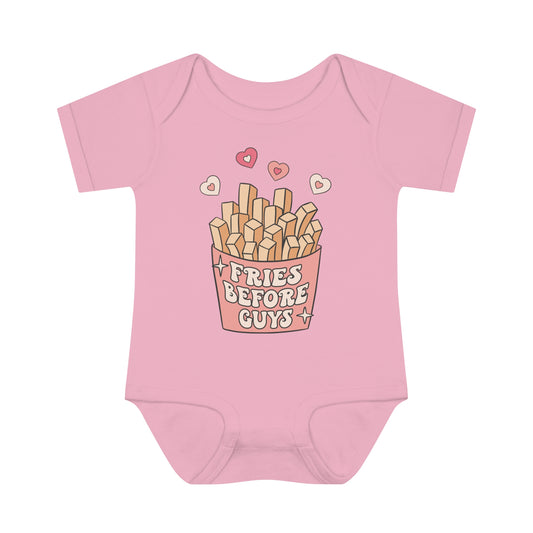 Infant Baby Rib Bodysuit "Fries Before Guys"