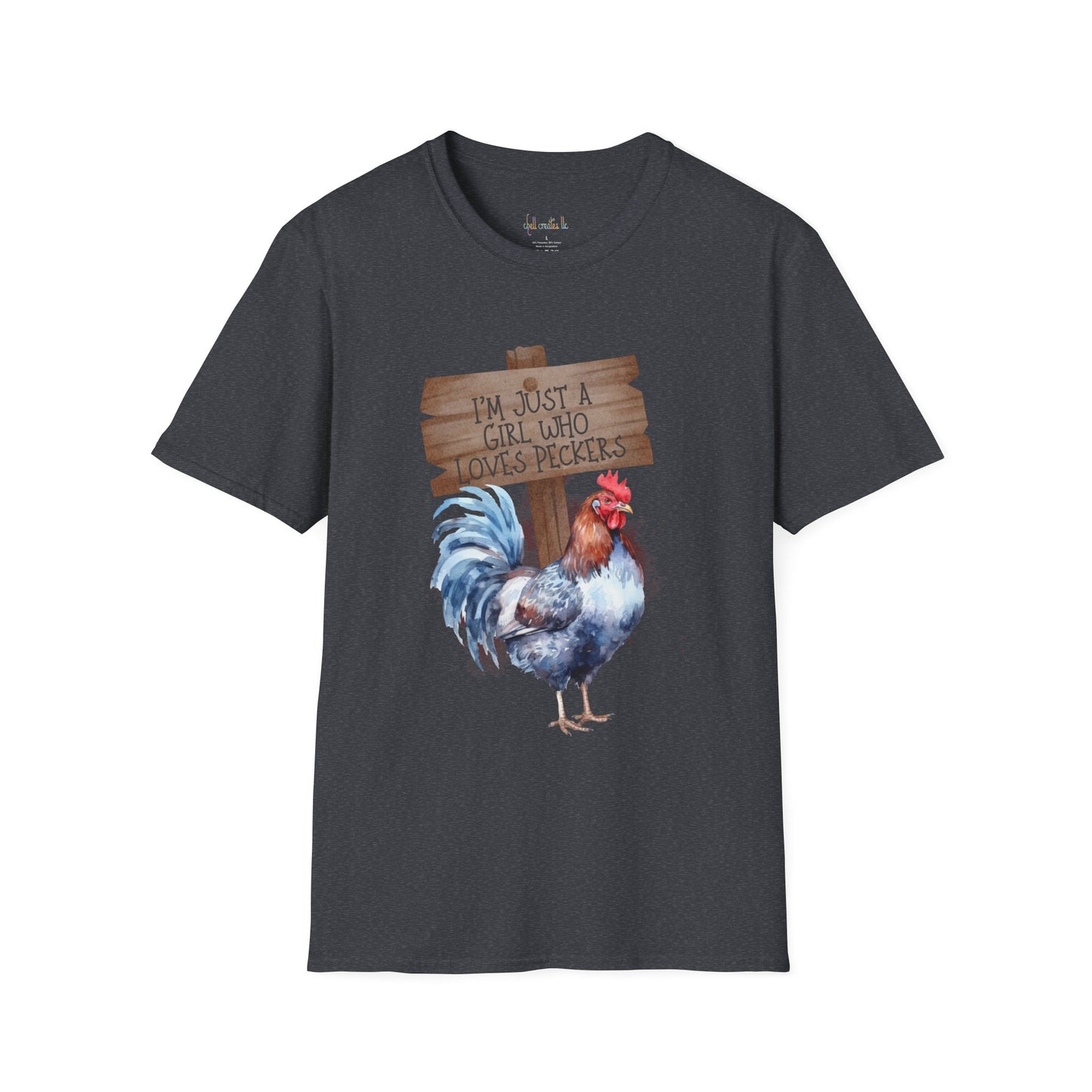 'Just A Girl Who Loves Pecker' Unisex Softstyle T-Shirt Colorful Tee, Gift for Friends, Casual Wear