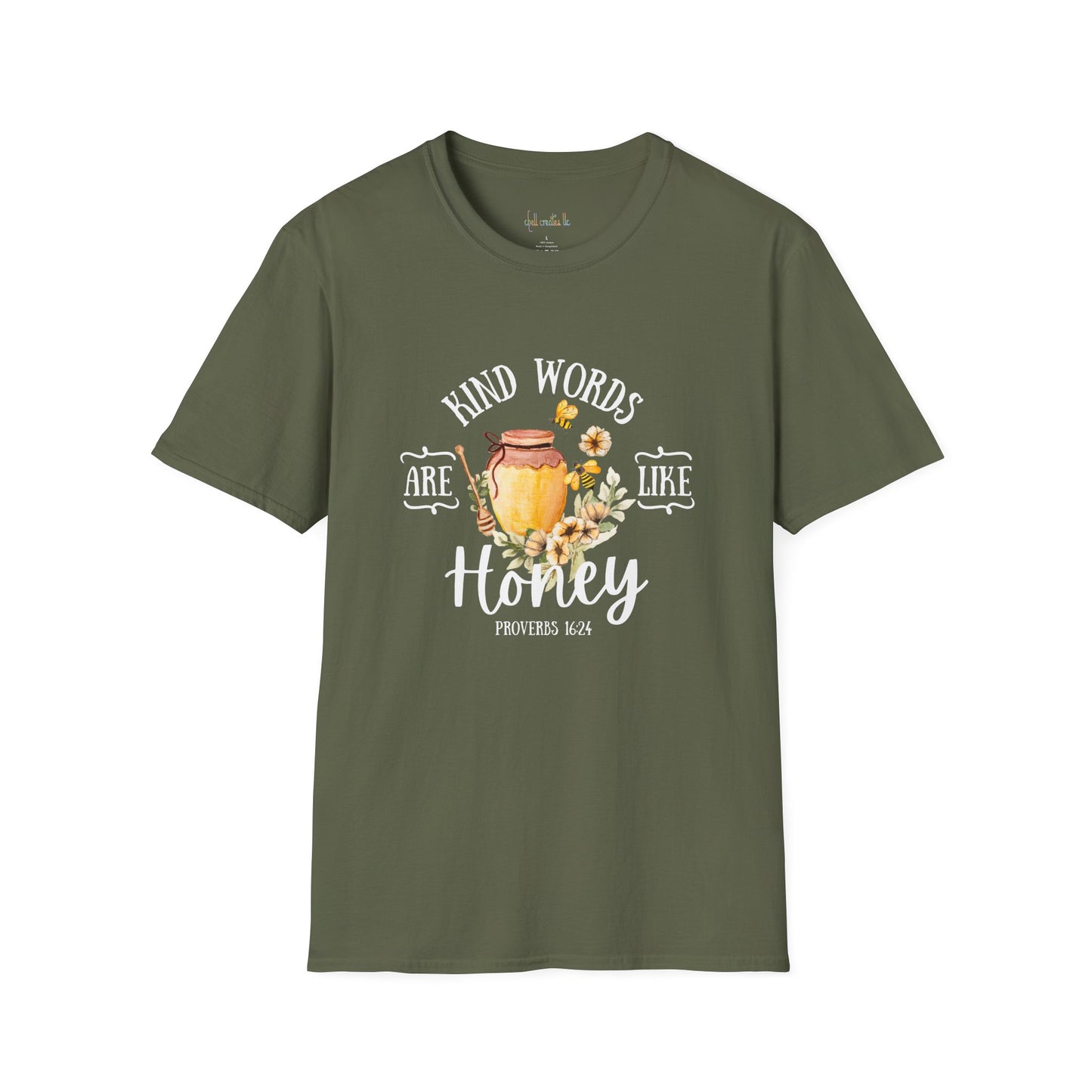 Kind Words are Like Honey Unisex Softstyle T-Shirt - Inspirational Graphic Tee for Everyday Wear