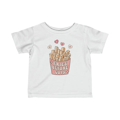 Infant Fine Jersey Tee "Fries Before Guys"