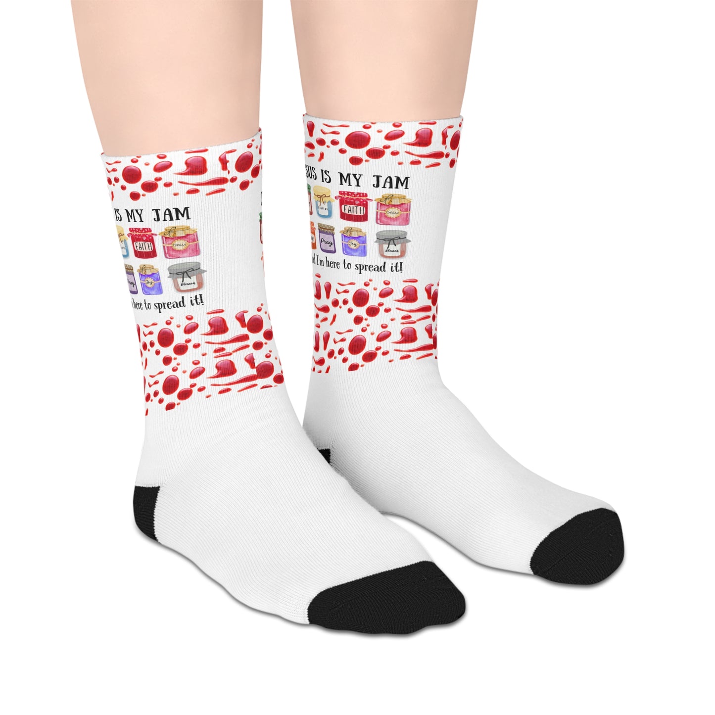Fun Jesus is my Jam-Themed Mid-Length Socks, Playful, Cozy Style for Everyday Wear, Trendy Sock [...]