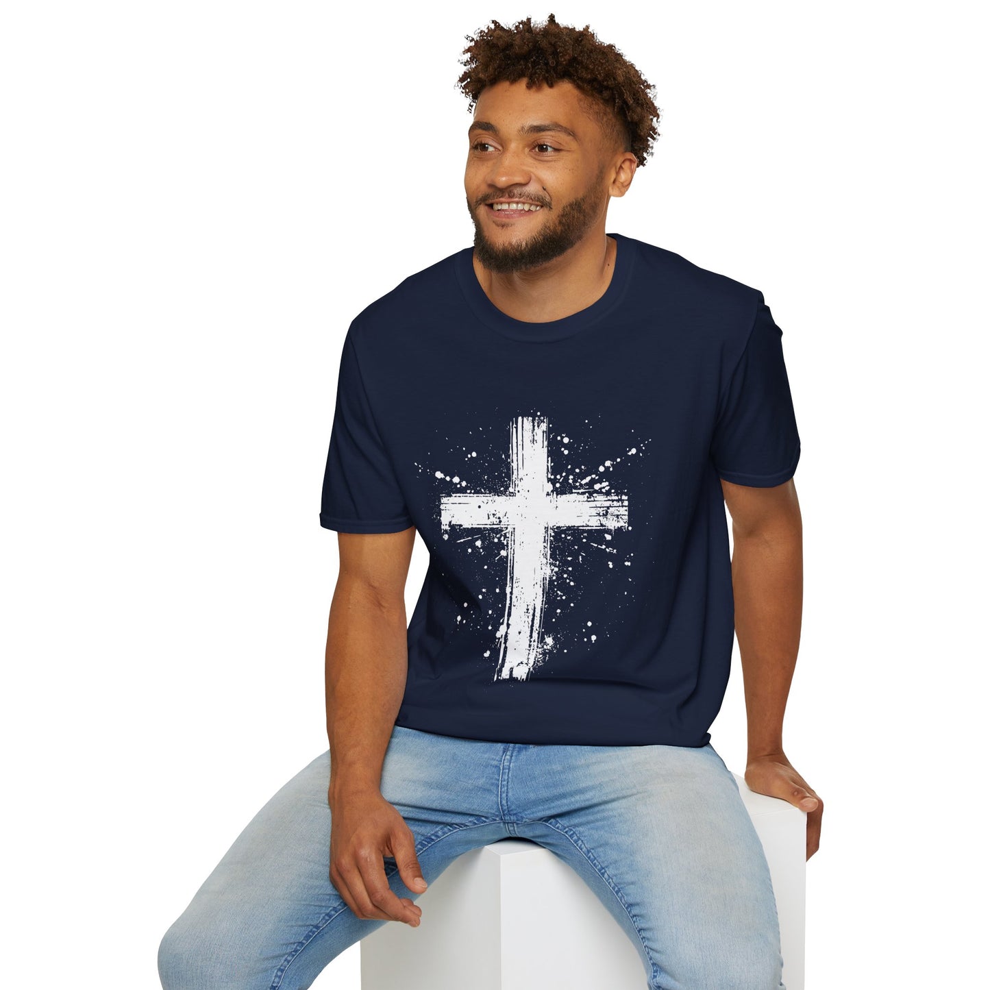 Unisex Softstyle T-Shirt White Cross