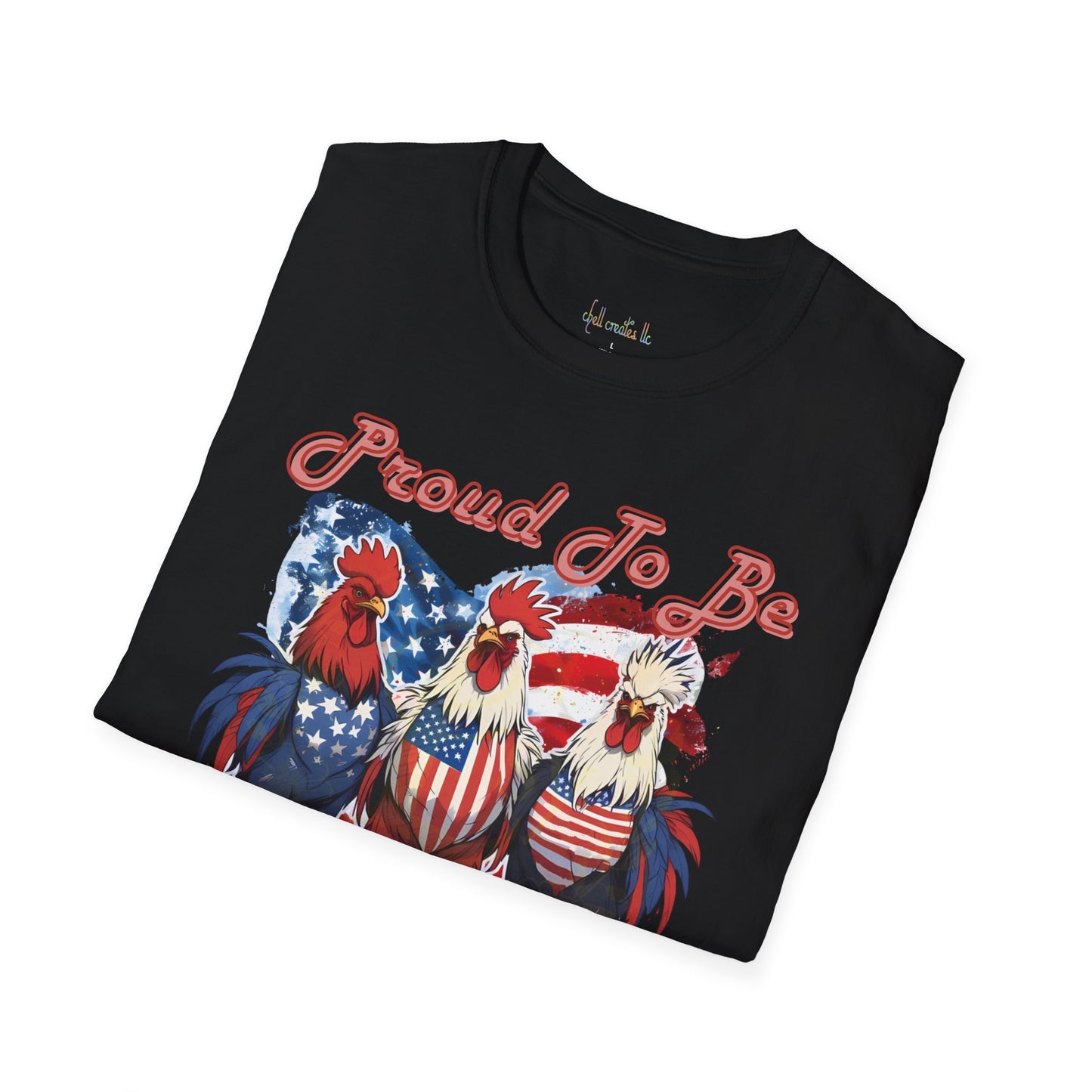 Proud To Be American Roosters T-Shirt for Celebrations, Unisex American Pride Tee, Fourth of July Apparel, Gifts for Freedom Lovers, Summer Fest Tee