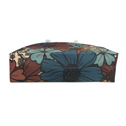 Weekender Bag - Fall Flower Cow Print