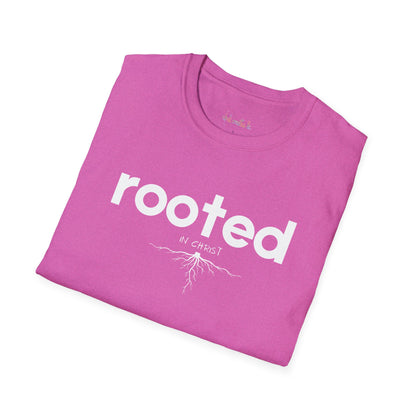 Rooted in Christ Unisex Softstyle T-Shirt - Faith Inspired Apparel