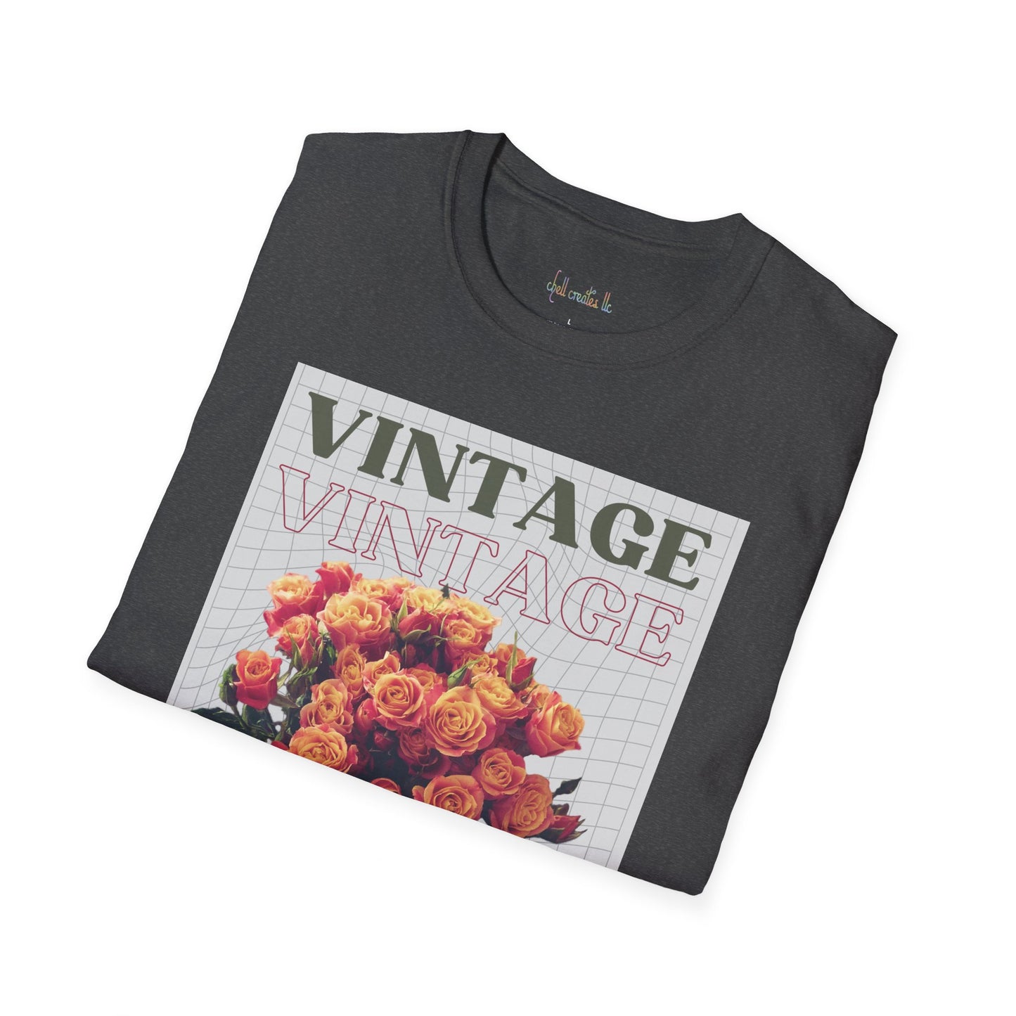 Unisex Softstyle T-Shirt Vintage red floral