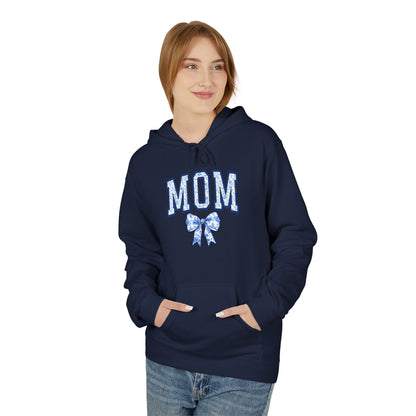 Mom Blue Chinoiserie Fleece Hoodie - Cozy Unisex Sweatshirt for Mother's Day