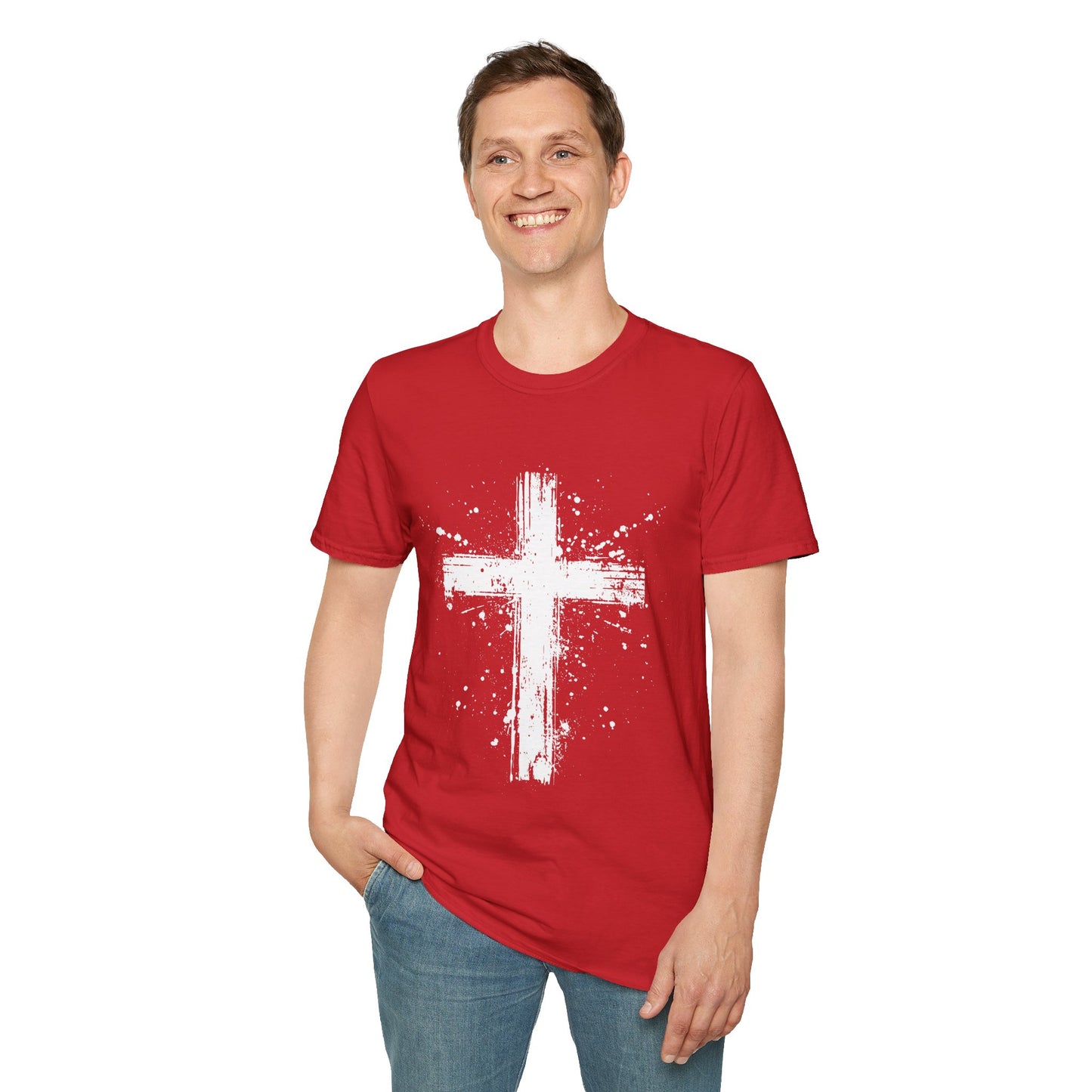 Unisex Softstyle T-Shirt White Cross