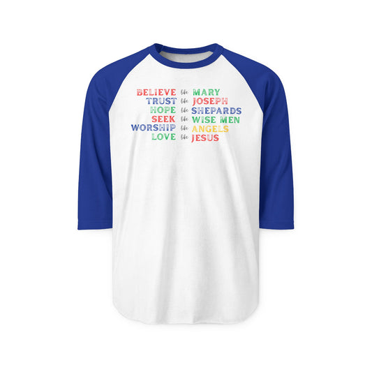 Believe like Mary Baseball Shirt - Three-Quarter Sleeve Raglan