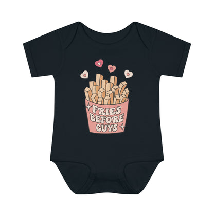 Infant Baby Rib Bodysuit "Fries Before Guys"