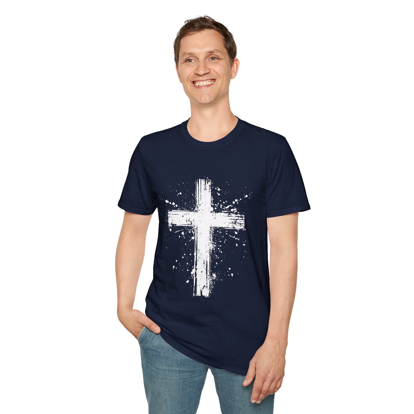 Unisex Softstyle T-Shirt White Cross