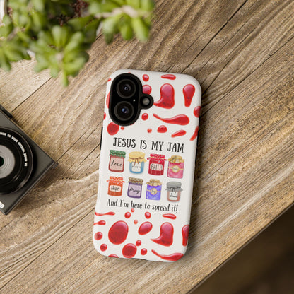 Jesus Is My Jam Phone Case, Inspirational Phone Cover, Unique Gift for Christians, Faith-based Accessories, Holiday Gift Idea