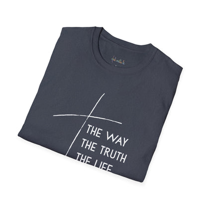 The Way The Truth The Life Unisex Softstyle T-Shirt | Christian Apparel, Casual Wear, Gift for Believers, Inspirational Shirt, Religious Fashion