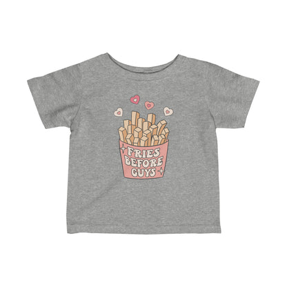 Infant Fine Jersey Tee "Fries Before Guys"