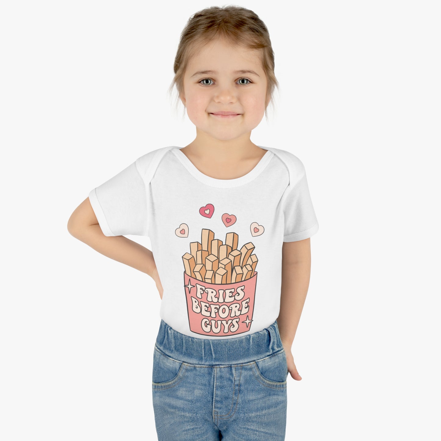 Infant Baby Rib Bodysuit "Fries Before Guys"