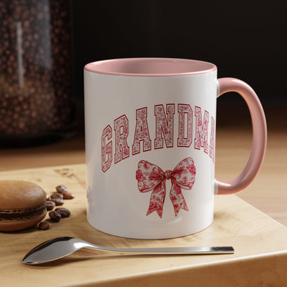 Grandma Pink Chinoiserie Floral Accent Coffee Mug - Perfect Gift for Mother's Day & Grandparent's Day