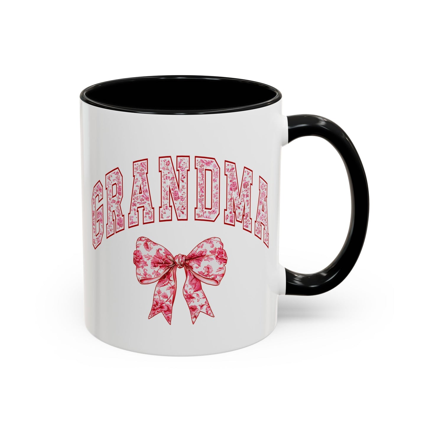 Grandma Pink Chinoiserie Floral Accent Coffee Mug - Perfect Gift for Mother's Day & Grandparent's Day