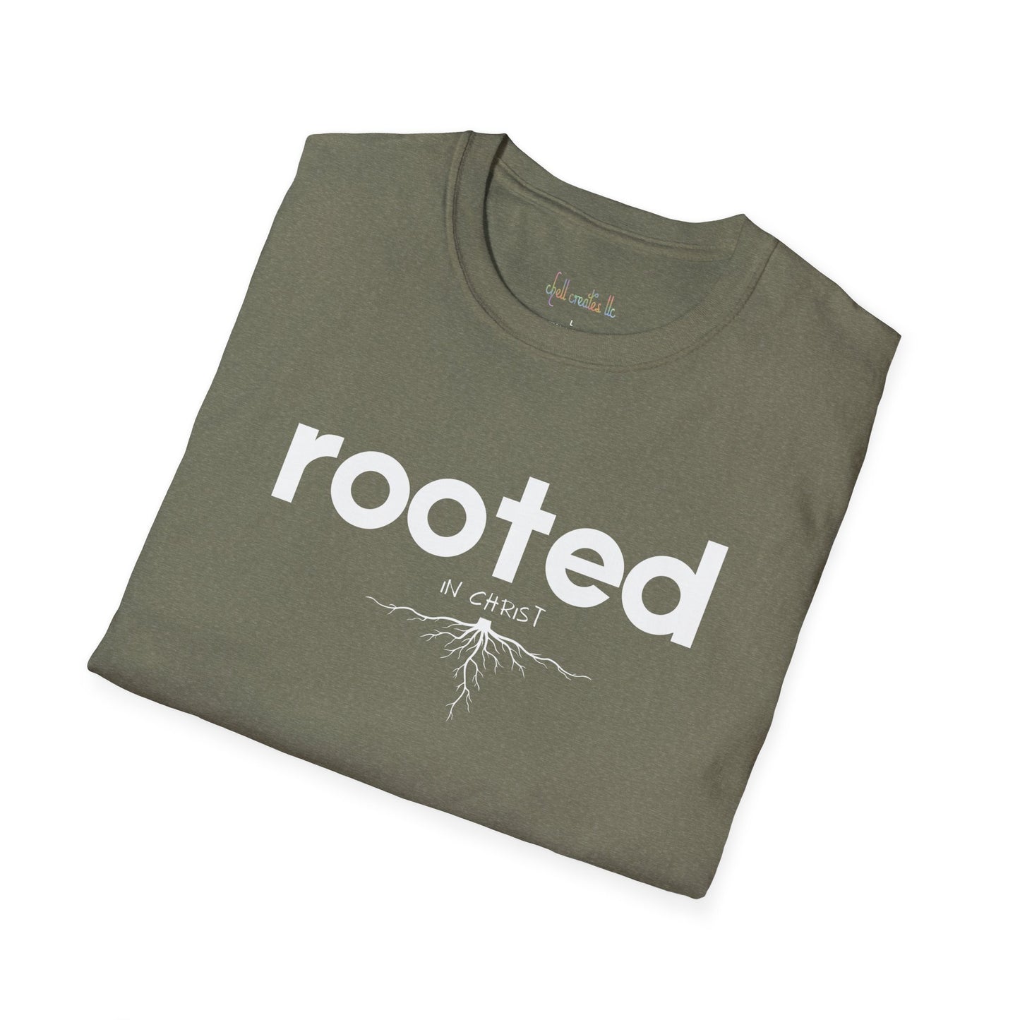 Rooted in Christ Unisex Softstyle T-Shirt - Faith Inspired Apparel
