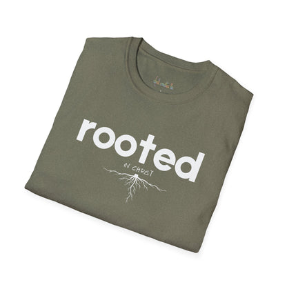 Rooted in Christ Unisex Softstyle T-Shirt - Faith Inspired Apparel