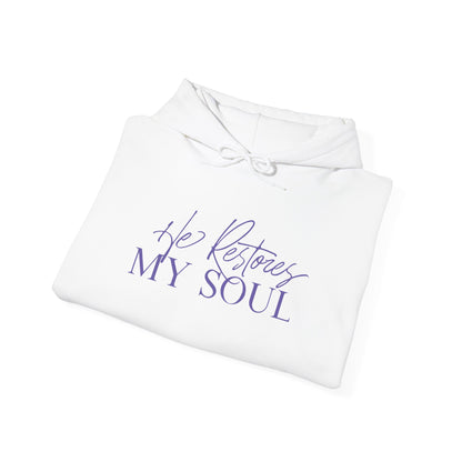 He Restores My Soul Unisex Heavy Blend™ Hooded Sweatshirt