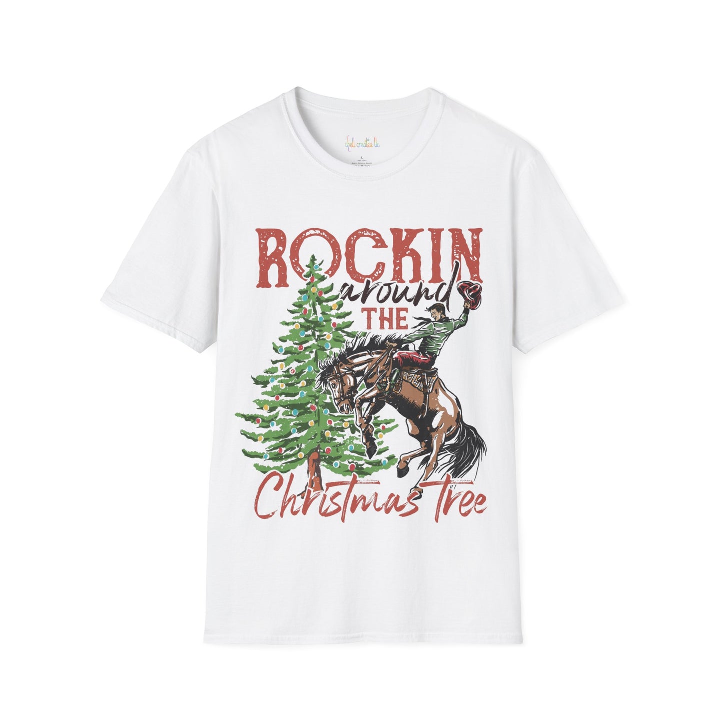 Unisex Softstyle T-Shirt Rock'in around the Christmas Tree