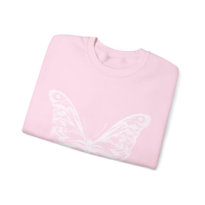 Unisex Heavy Blend™ Crewneck Sweatshirt White Butterfly