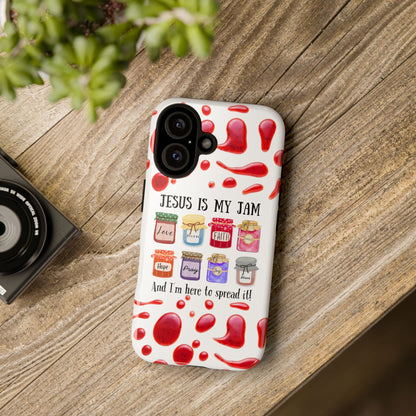 Jesus Is My Jam Phone Case, Inspirational Phone Cover, Unique Gift for Christians, Faith-based Accessories, Holiday Gift Idea