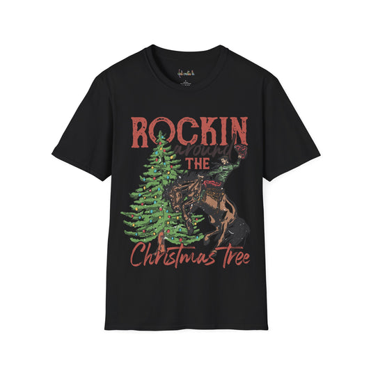 Unisex Softstyle T-Shirt Rock'in around the Christmas Tree