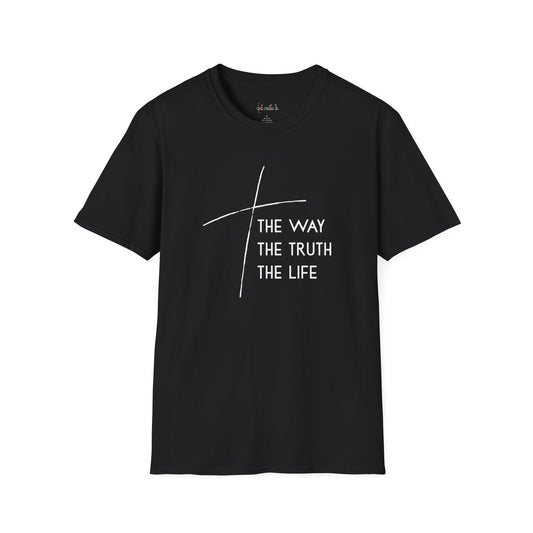 The Way The Truth The Life Unisex Softstyle T-Shirt | Christian Apparel, Casual Wear, Gift for Believers, Inspirational Shirt, Religious Fashion