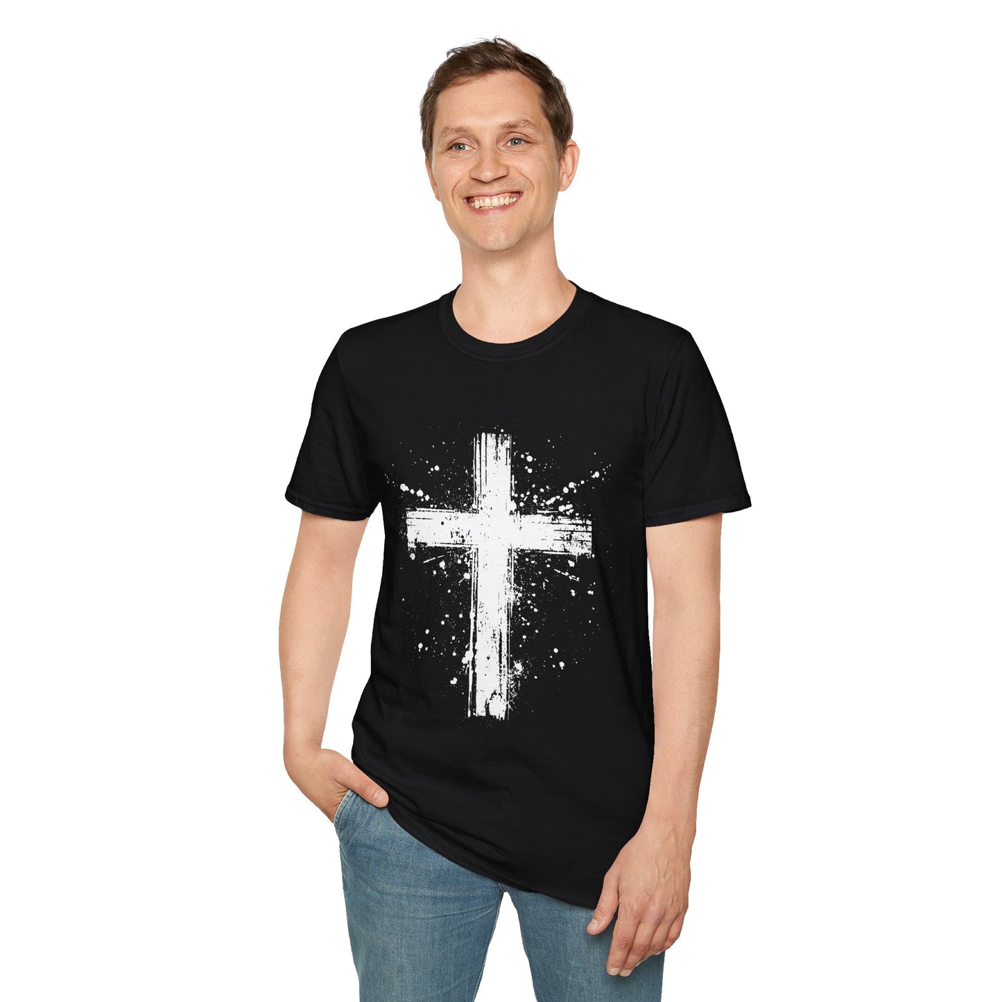 Unisex Softstyle T-Shirt White Cross