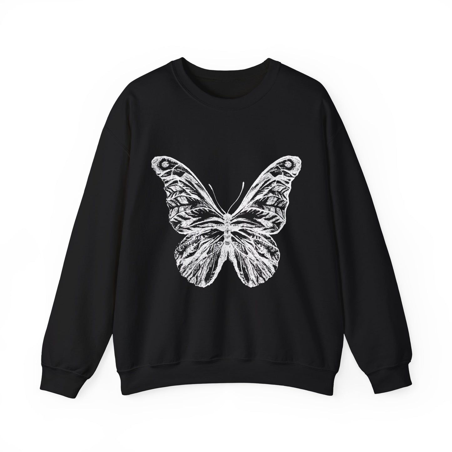 Unisex Heavy Blend™ Crewneck Sweatshirt White Butterfly