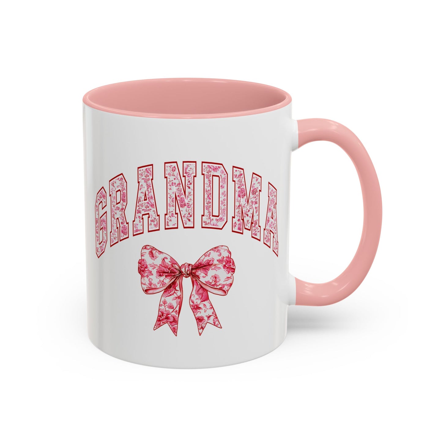Grandma Pink Chinoiserie Floral Accent Coffee Mug - Perfect Gift for Mother's Day & Grandparent's Day