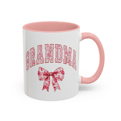 Grandma Pink Chinoiserie Floral Accent Coffee Mug - Perfect Gift for Mother's Day & Grandparent's Day