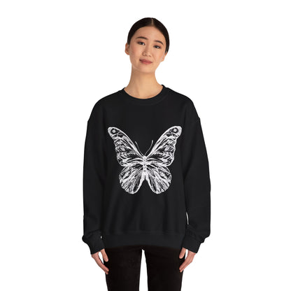 Unisex Heavy Blend™ Crewneck Sweatshirt White Butterfly